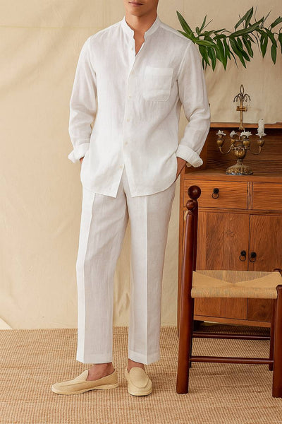 Breathable Linen Co-Ord Set: Relaxed-Fit Shirt & Shorts/Trousers for Women
